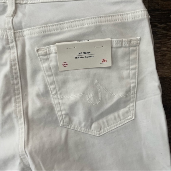AG Adriano Goldschmied White The Prima Cigarette Leg Jeans Mid Rise Pants - Picture 14 of 14